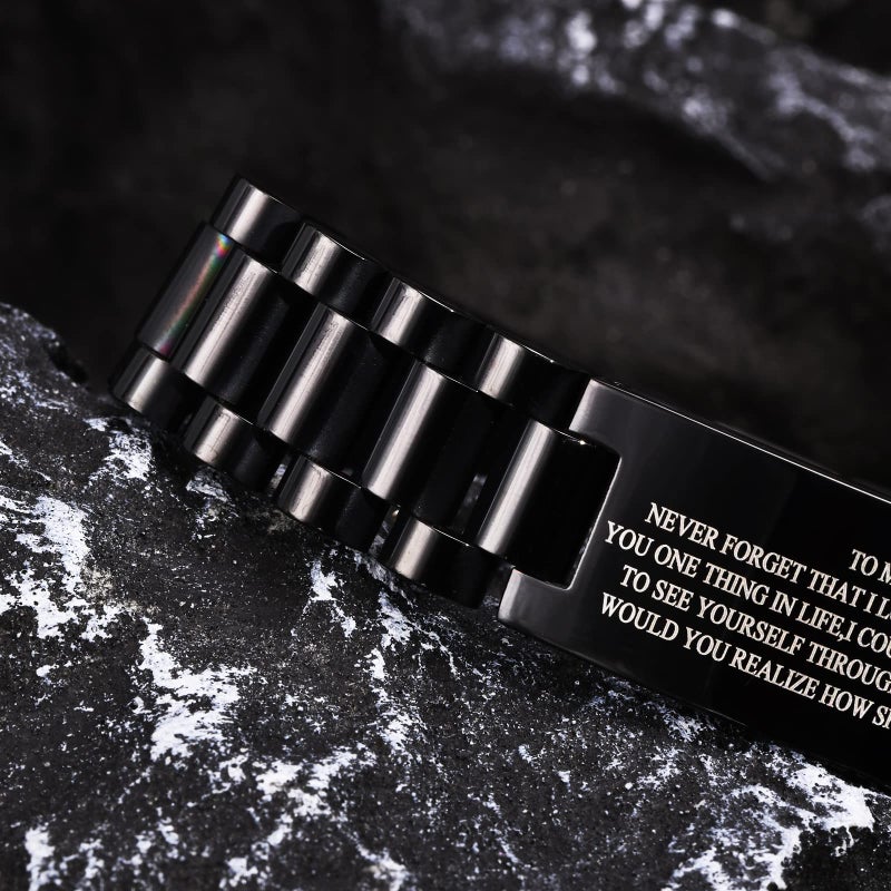 VNOX Engrave Love Quote Link Bracelet for Men Husband/Boyfriend/Son/Lover/Brother/Teen Valentines Day Christmas Birthday Gifts for Him,Personalized Gifts - Image 5